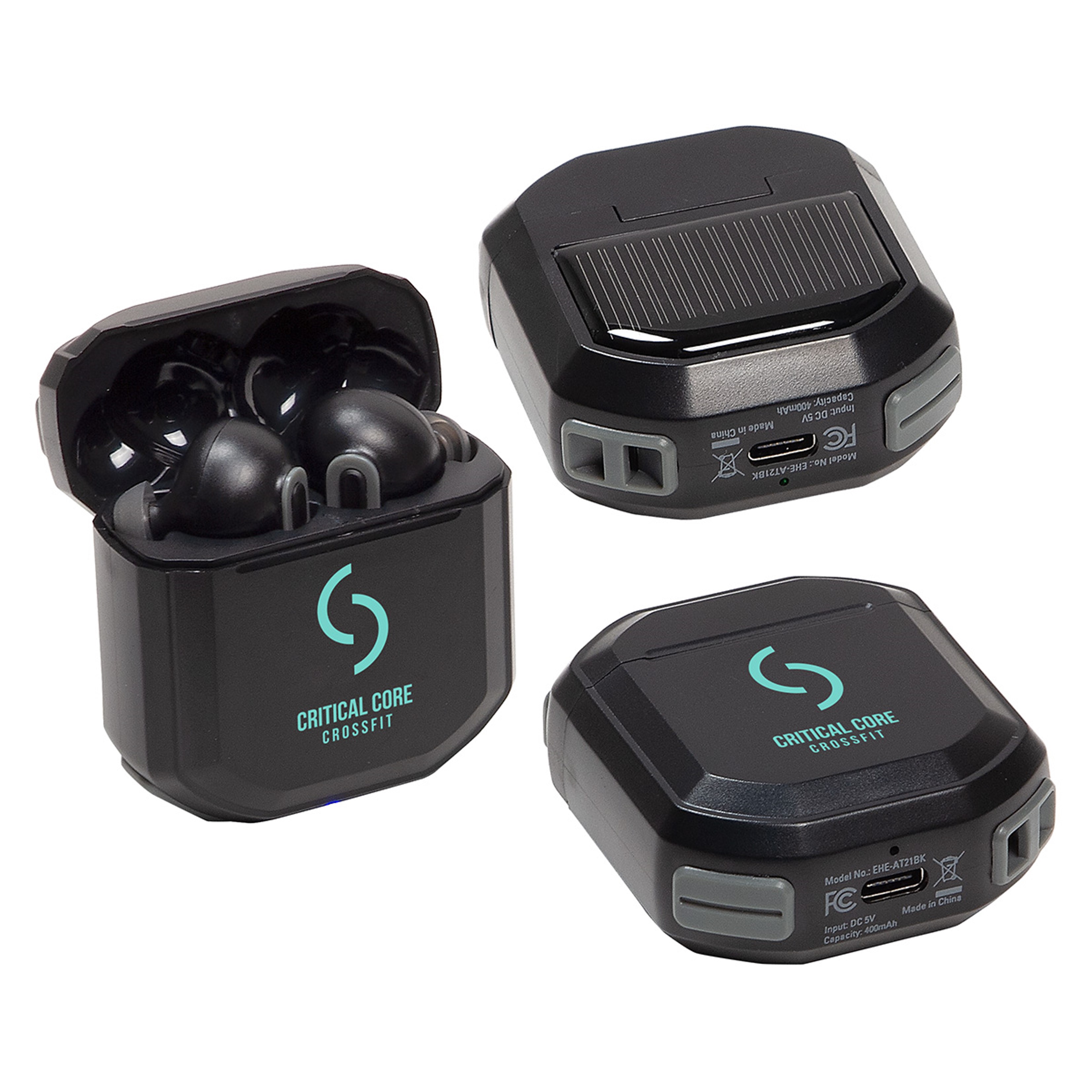 Wireless Earbuds with Solar Power Charging Box Eco Promotional